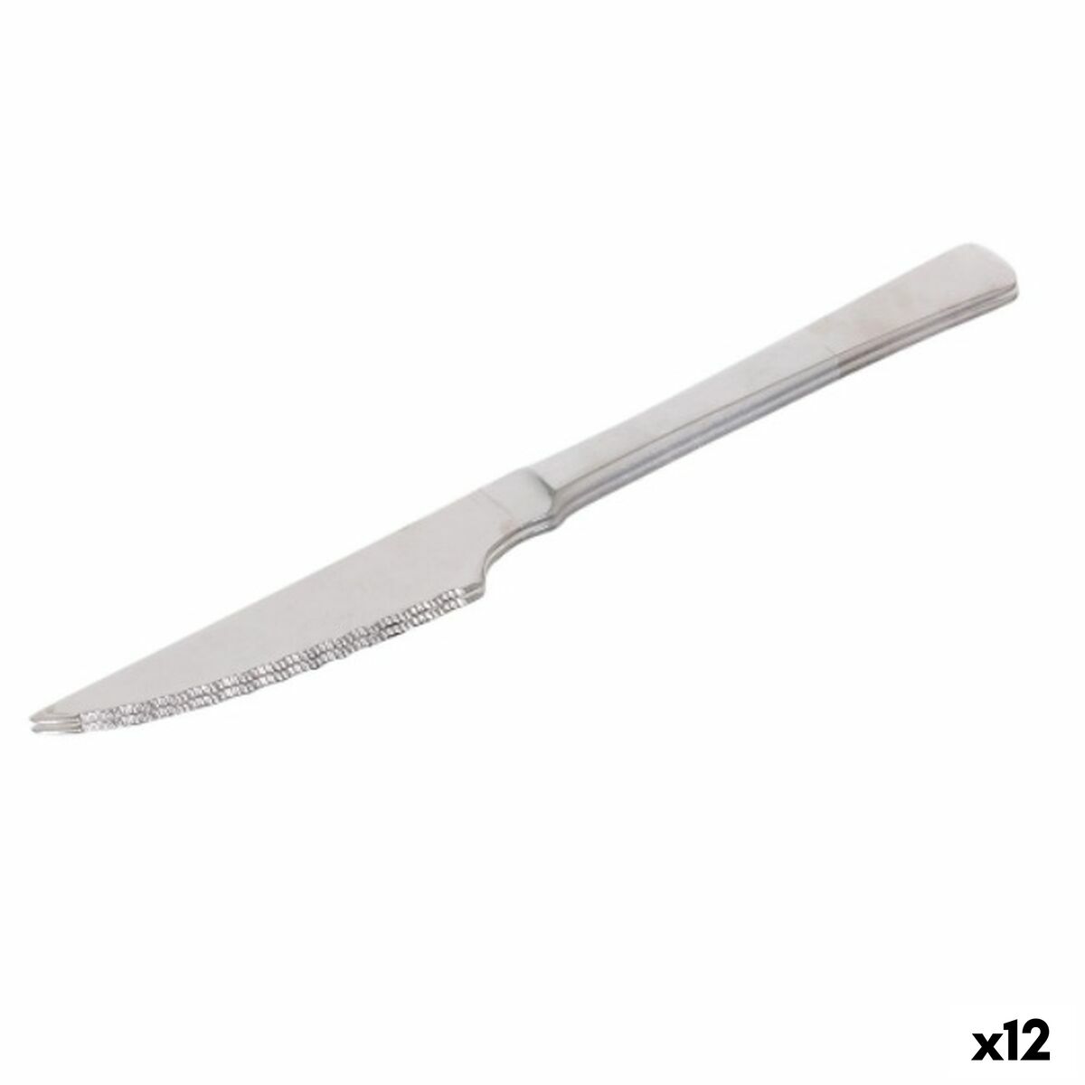 Ensemble de couteaux à viande Quttin Madrid Argenté Acier inoxydable 21 x 2 x 0,5 cm 2 Pièces (12 Unités)
