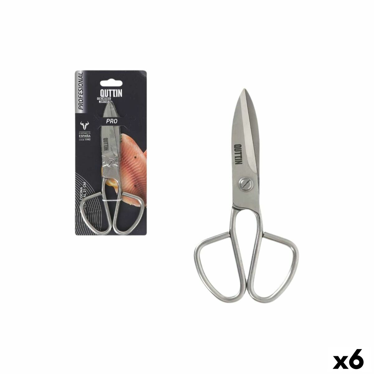 Ciseaux de Cuisine Quttin Pro 21 cm (6 Unités)