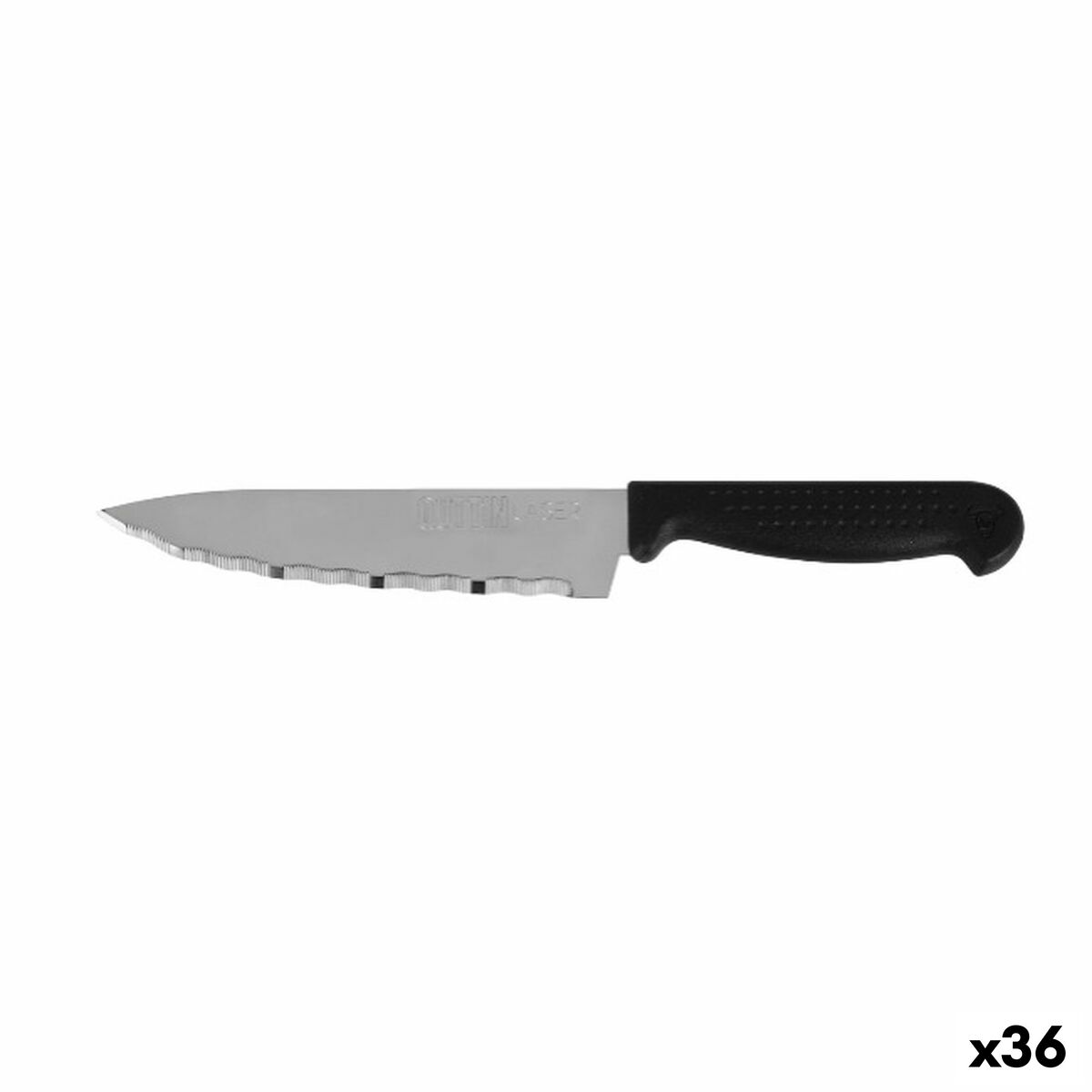 Couteau de cuisine Quttin Laser Noir Argenté 28 x 6 x 1,3 cm (36 Unités)