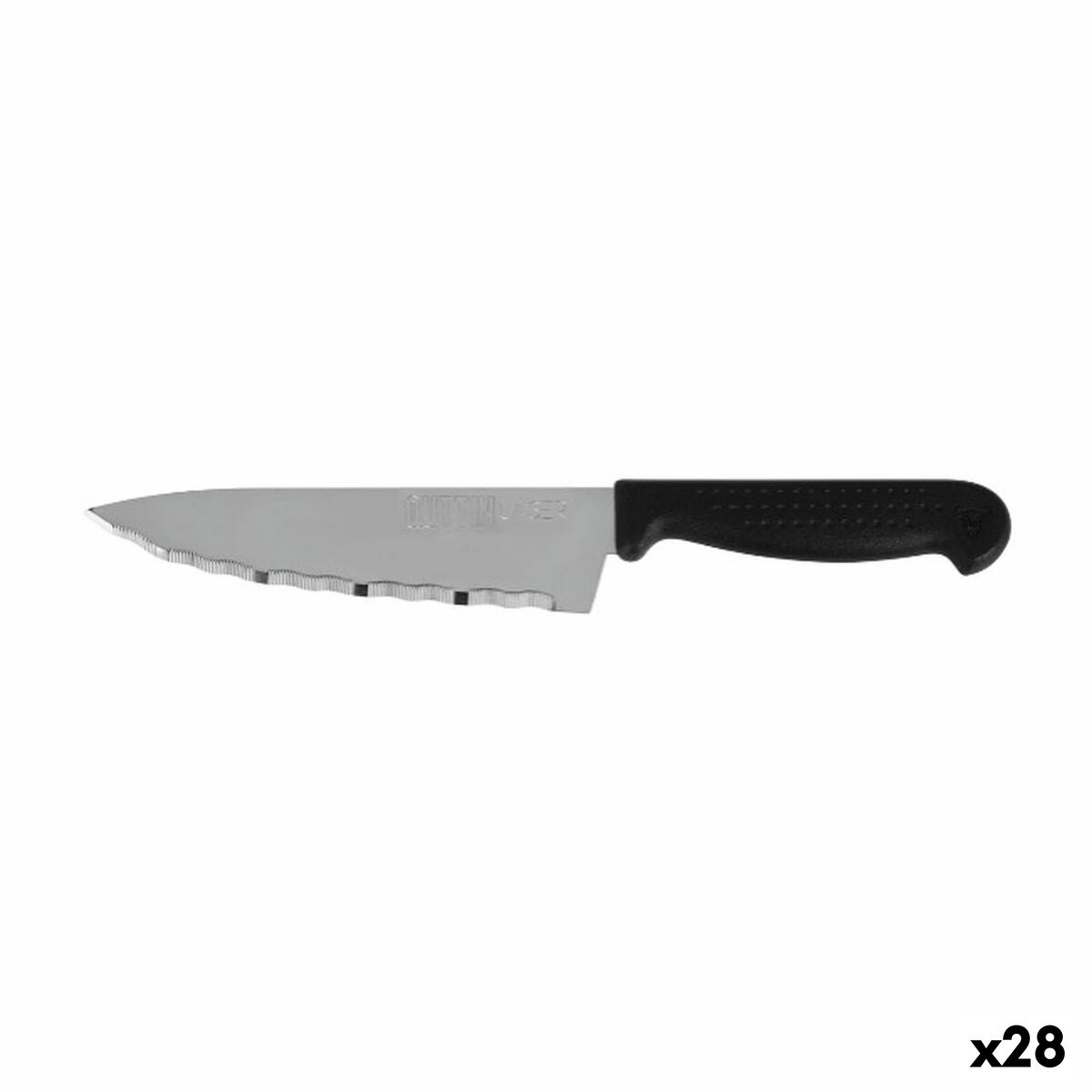 Couteau de cuisine Quttin Laser Noir Argenté 28 x 6 x 1,3 cm (28 Unités)