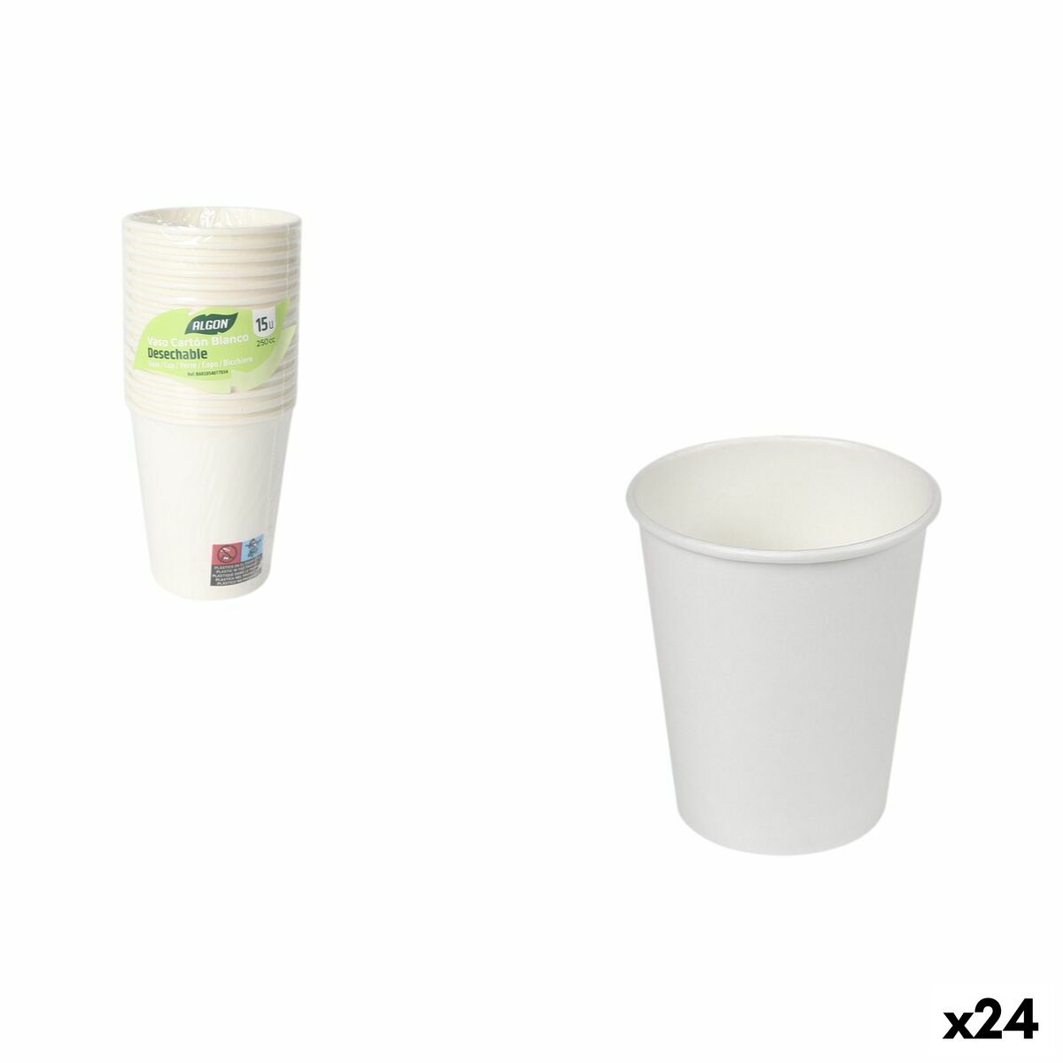 Set de Verres Inde Blanc 250 ml 15 Pièces (24 Unités)