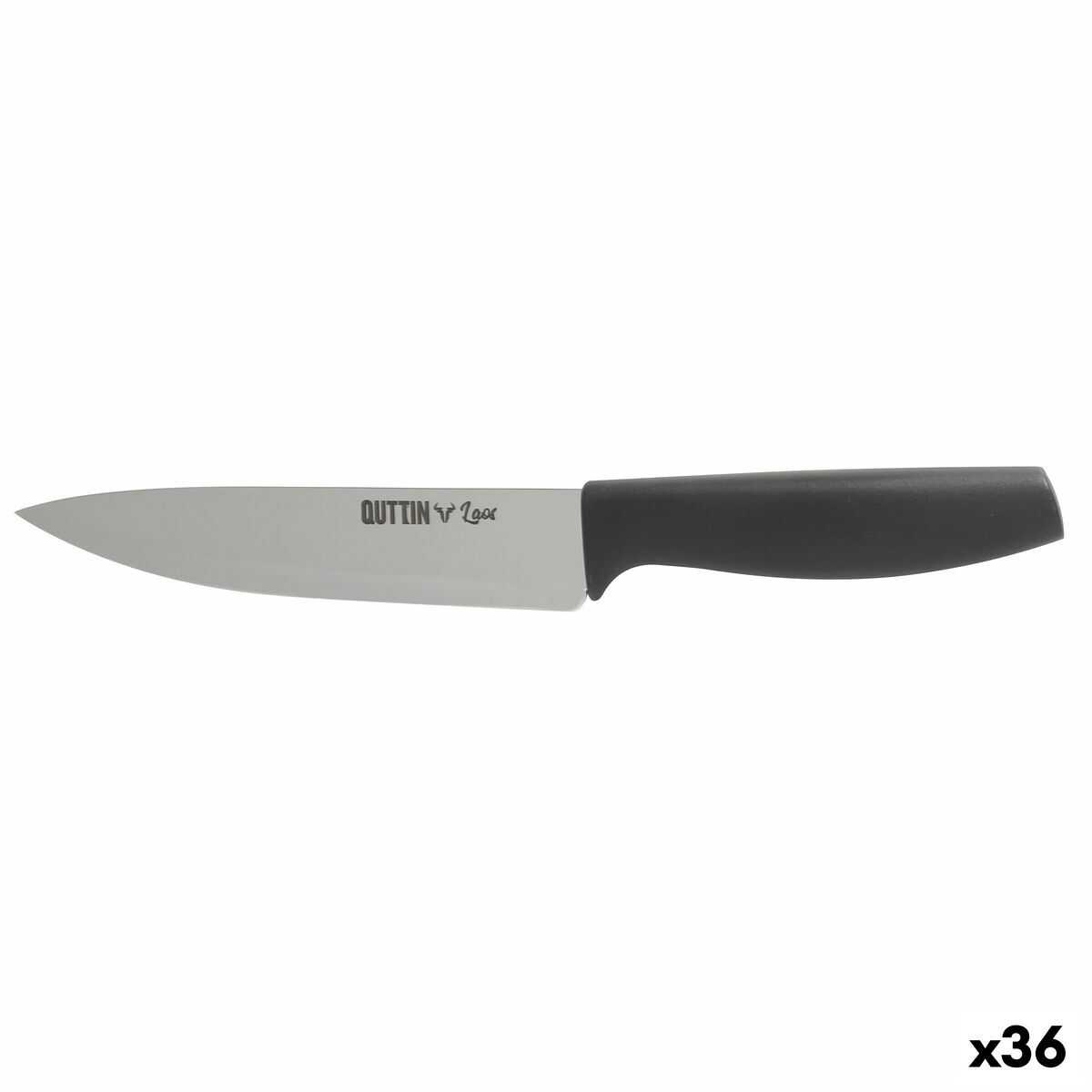 Couteau de cuisine Quttin Laos Noir Argenté 15 cm (36 Unités)