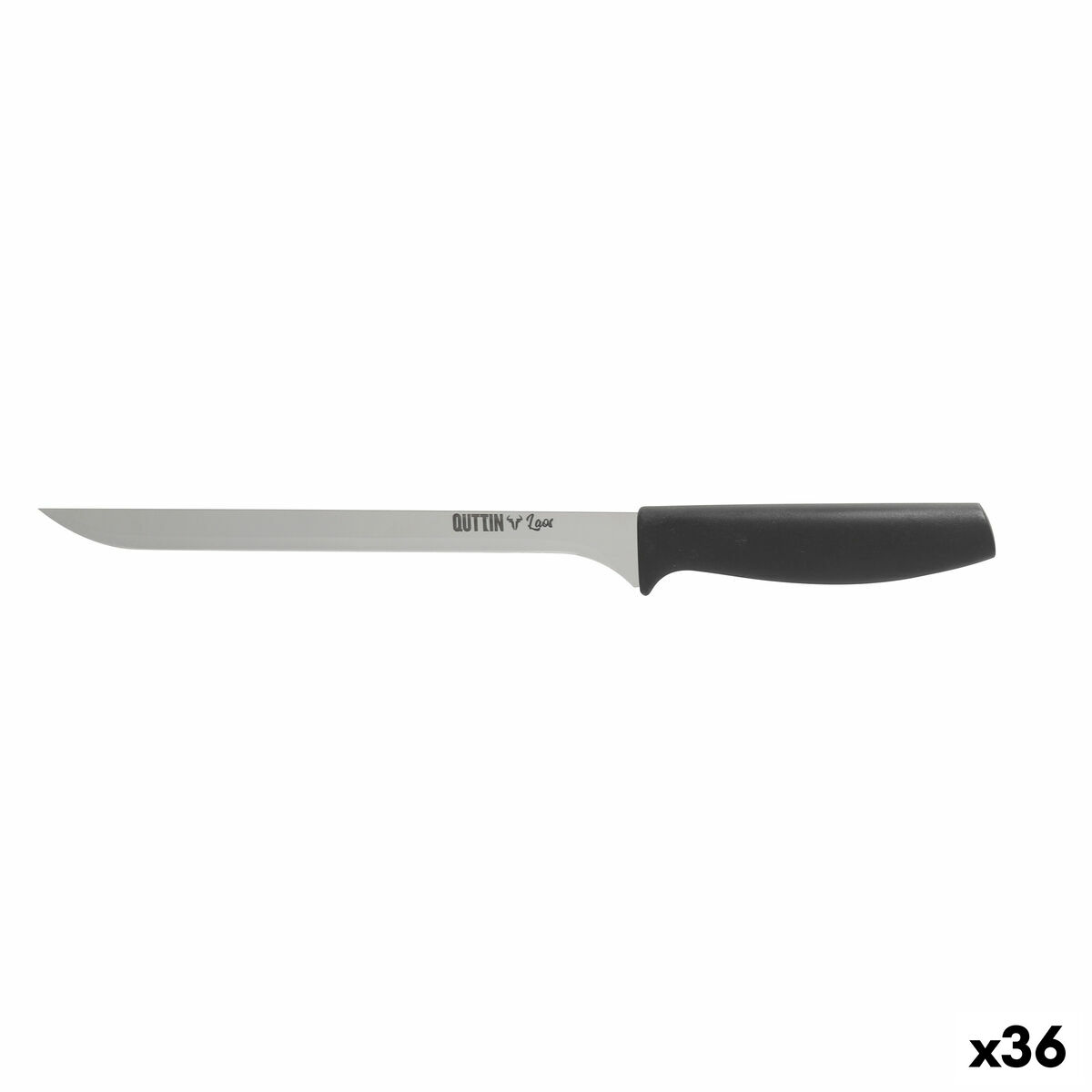 Couteau à jambon Quttin Laos 22 cm Noir Argenté (36 Unités)
