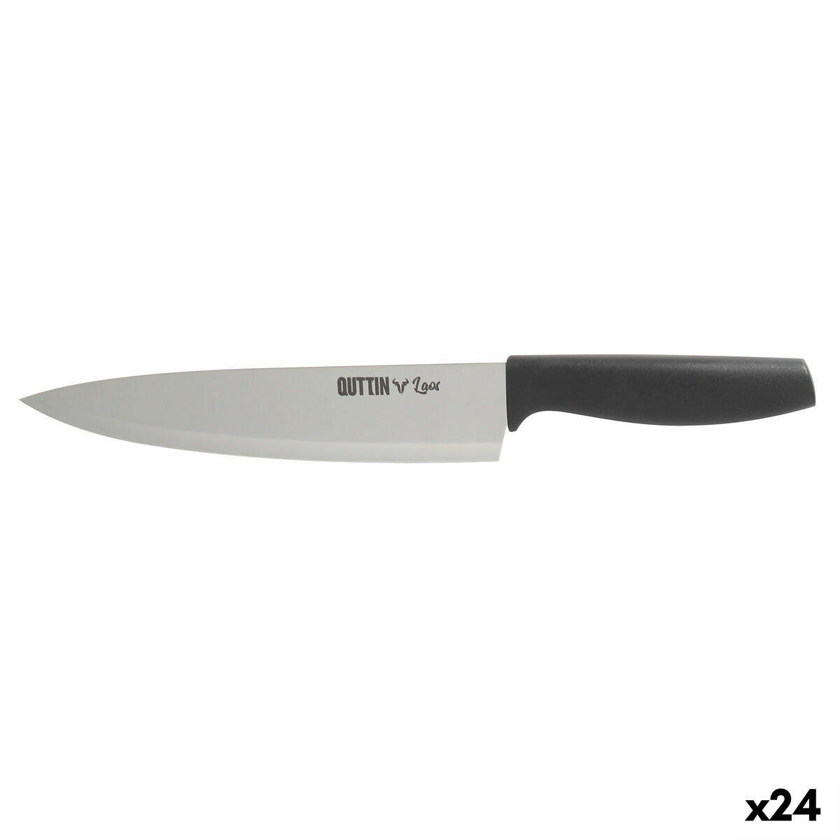 Couteau de cuisine Quttin Laos Noir Argenté 20 cm (24 Unités)
