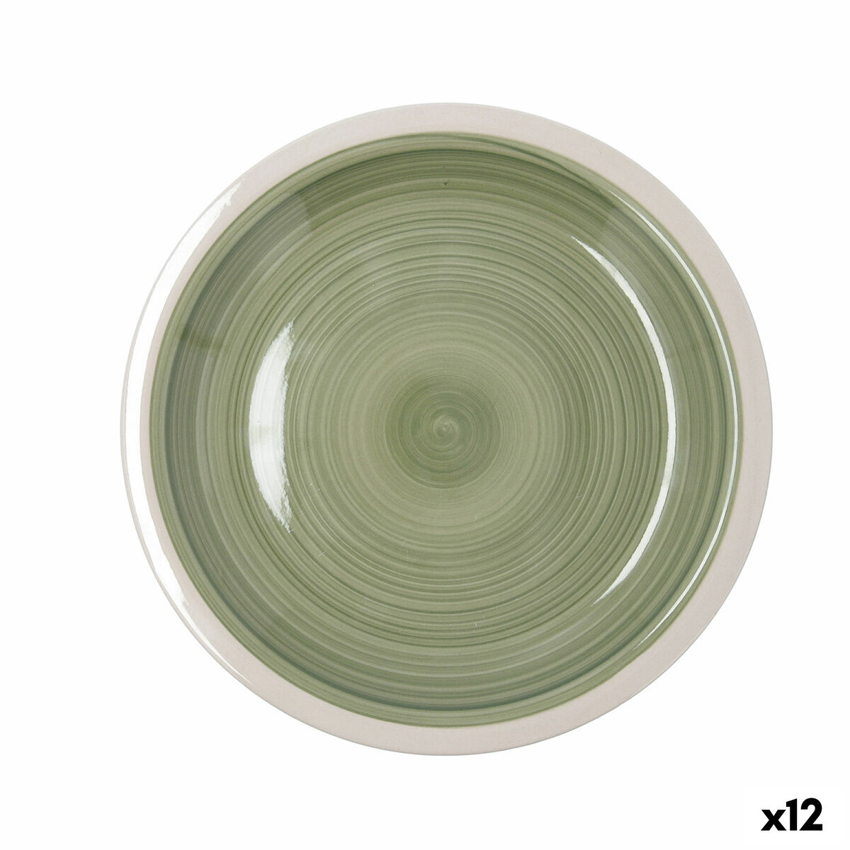 Assiette plate Quid Calypso Vert Céramique Ø 27 cm (12 Unités)