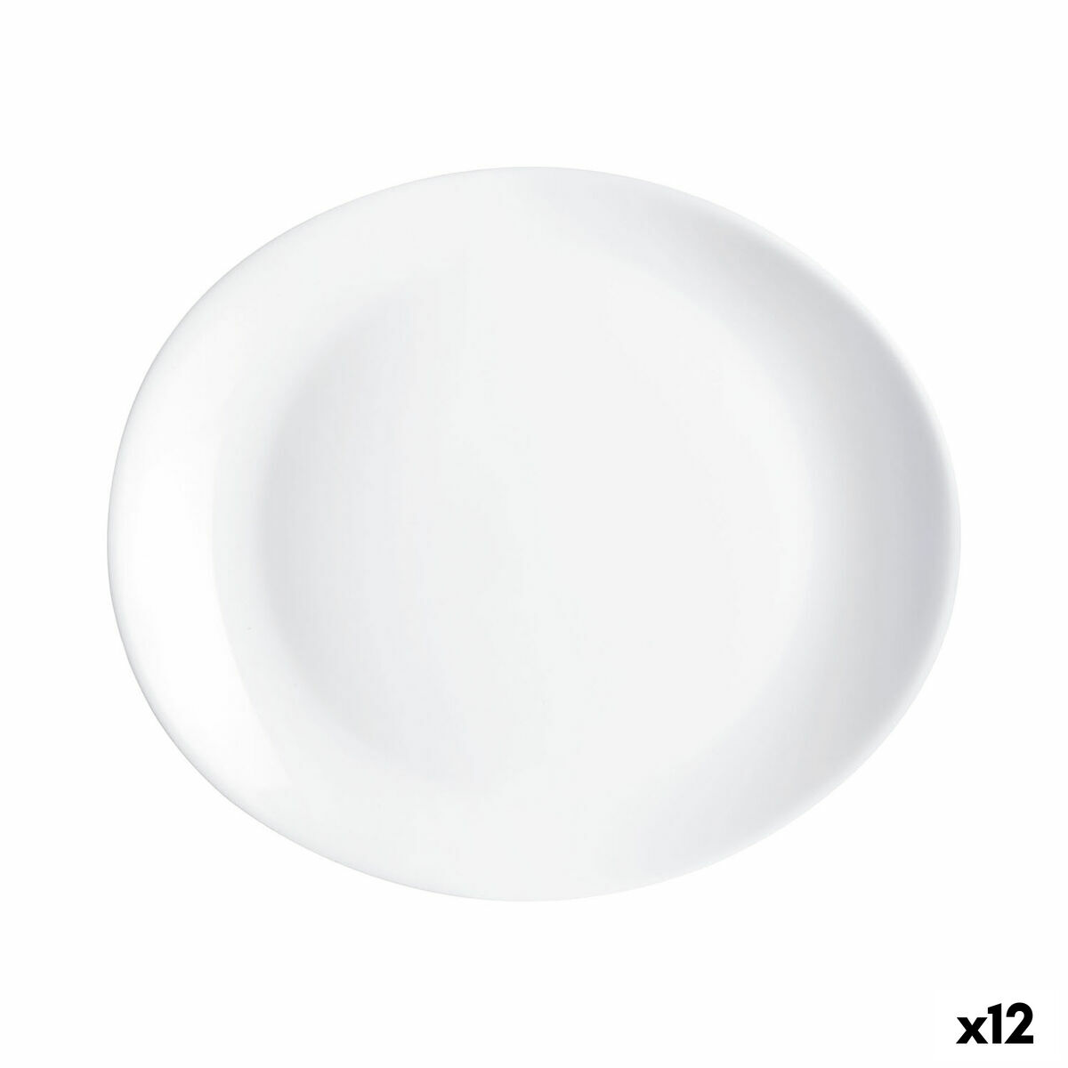 Assiette plate Luminarc Friends Time Blanc verre 30 x 26 cm (12 Unités)