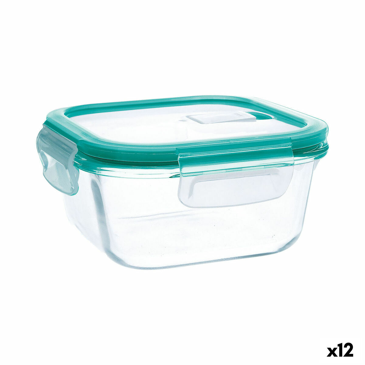 Boîte à lunch hermétique Quid Ciclon Turquoise verre 530 ml (12 Unités)