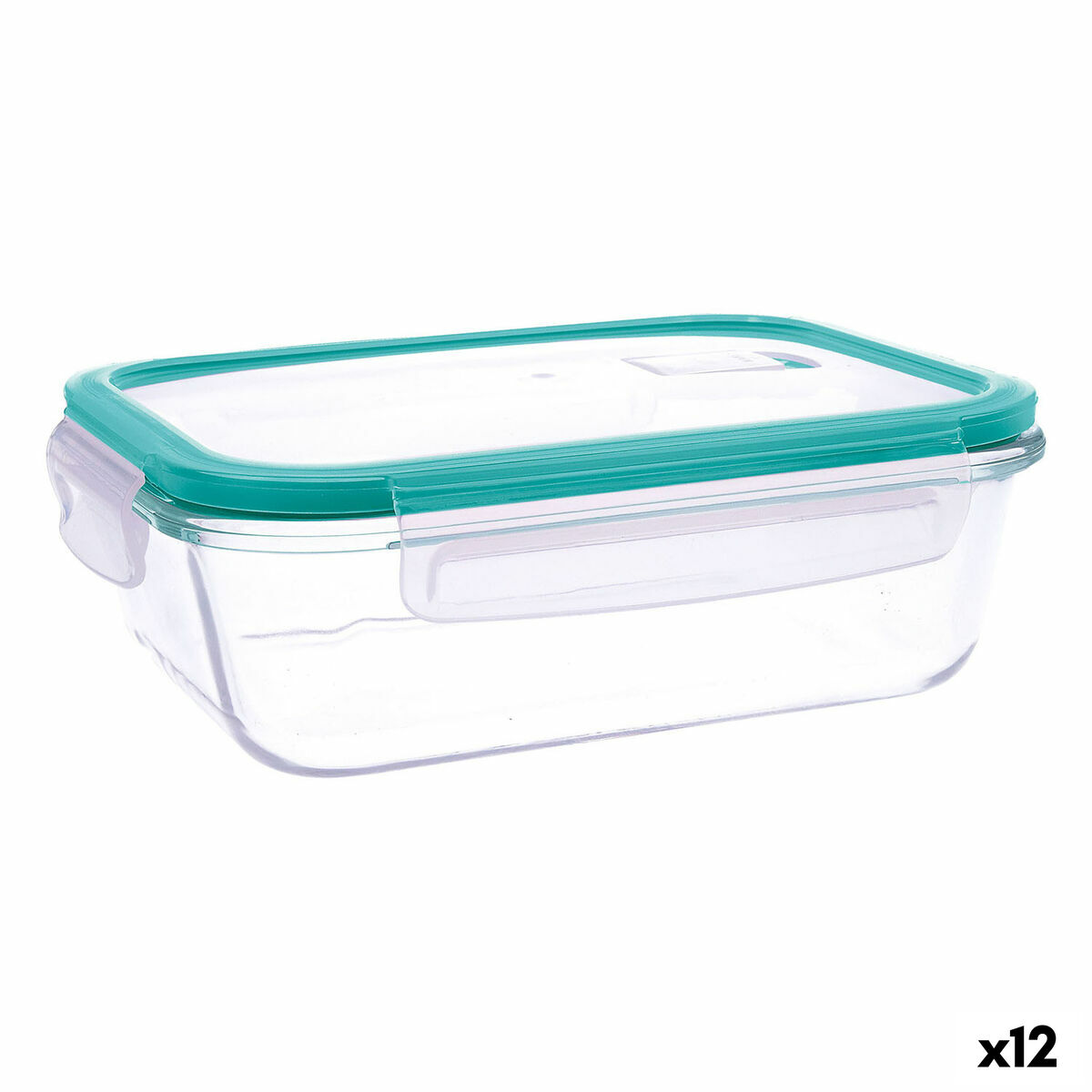 Boîte à lunch hermétique Quid Ciclon Turquoise verre 640 ml (12 Unités)