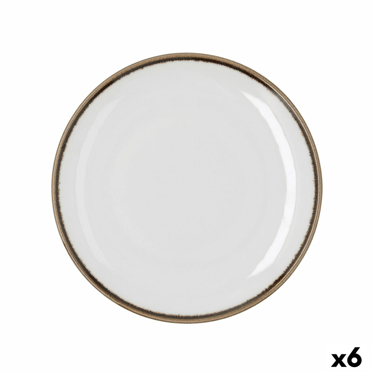 Assiette plate Bidasoa Orion Hydrozero Blanc Céramique Ø 25 cm (6 Unités)