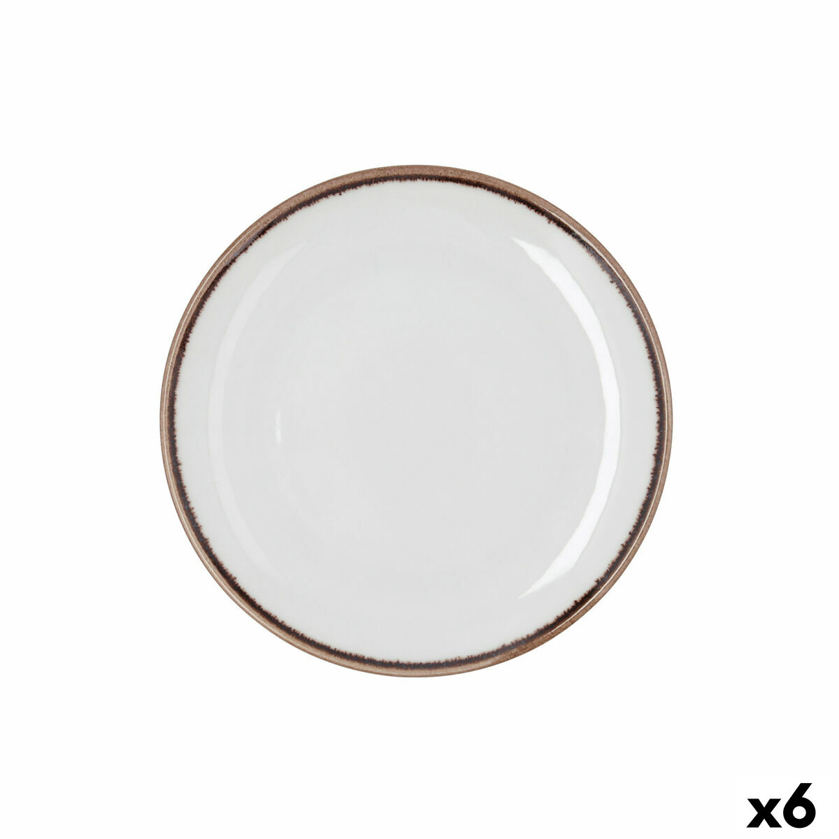 Assiette à dessert Bidasoa Orion Hydrozero Blanc Céramique Ø 21 cm (6 Unités)