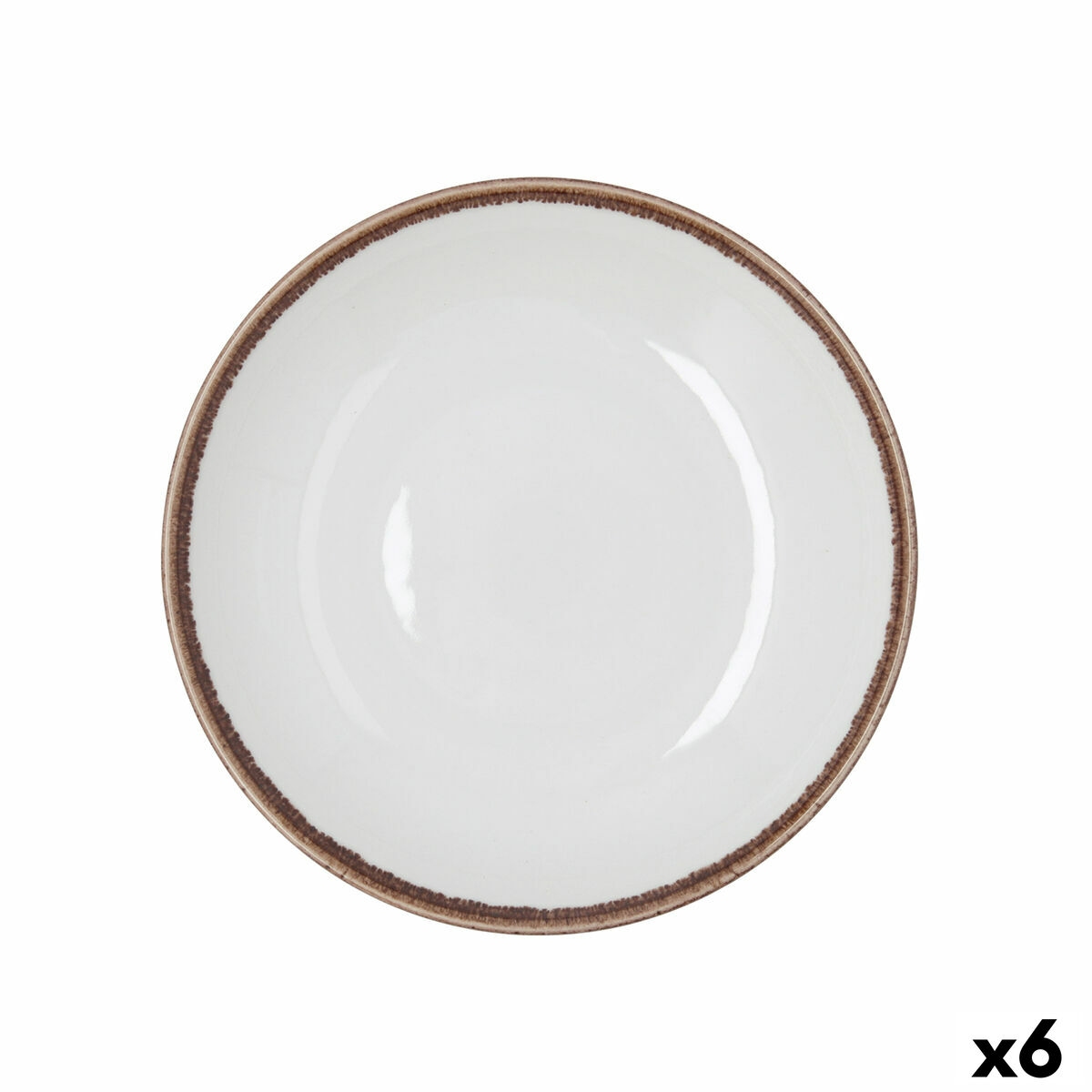 Assiette creuse Bidasoa Orion Hydrozero Blanc Céramique Ø 23 cm (6 Unités)