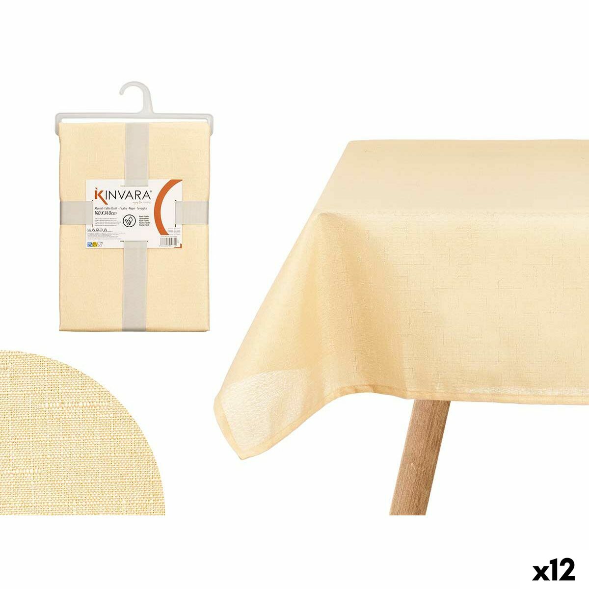 Nappe Kinvara NM40215-C5 3 Beige 140 x 240 cm (12 Unités)