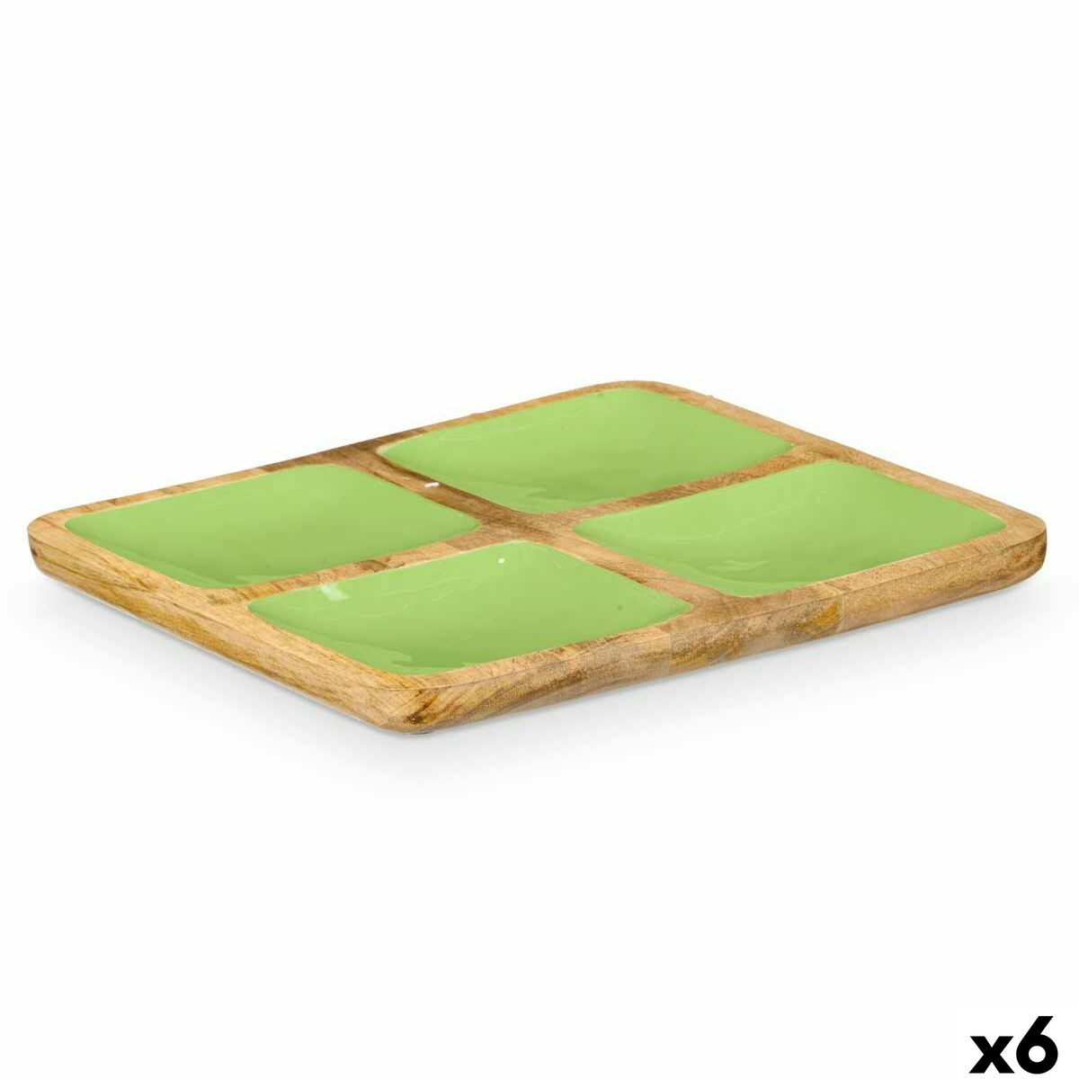 Plateau avec Compartiments GiftDecor MALI-991 G Vert 31 x 3 x 3 cm (6 Unités)