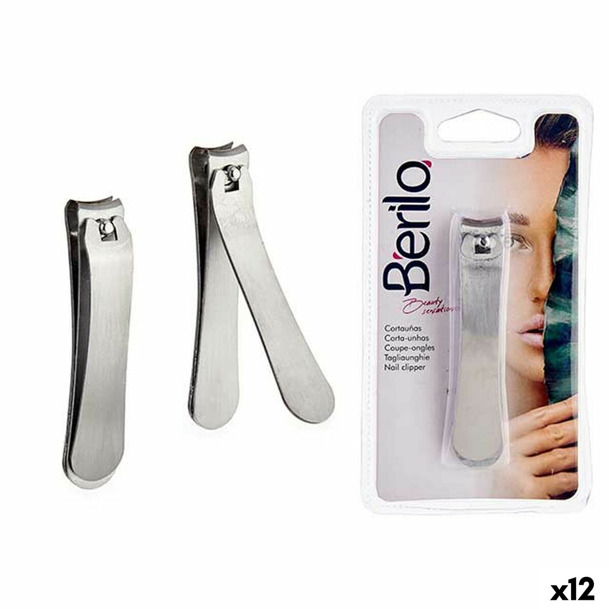 Ciseaux à ongles Berilo 1703240 Argenté Métal (12 Unités)