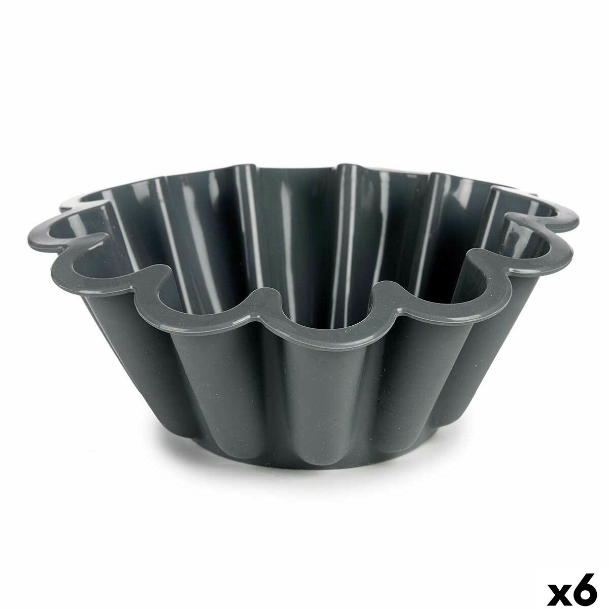 Moule à pâtisserie Kinvara HH477 Gris clair Gris foncé Silicone 1,5 L 24,5 x 10 x 24,5 cm (6 Unités)