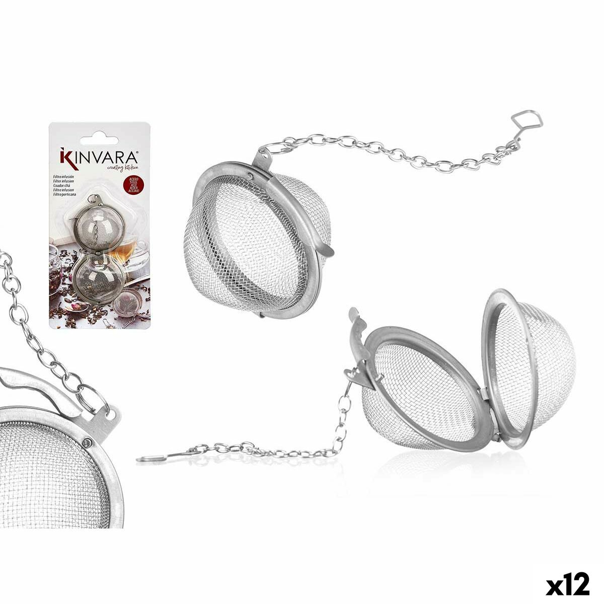 Infuseur Kinvara KT166334-5CM 304 Métal Acier 8,5 x 18 x 2,5 cm (12 Unités)