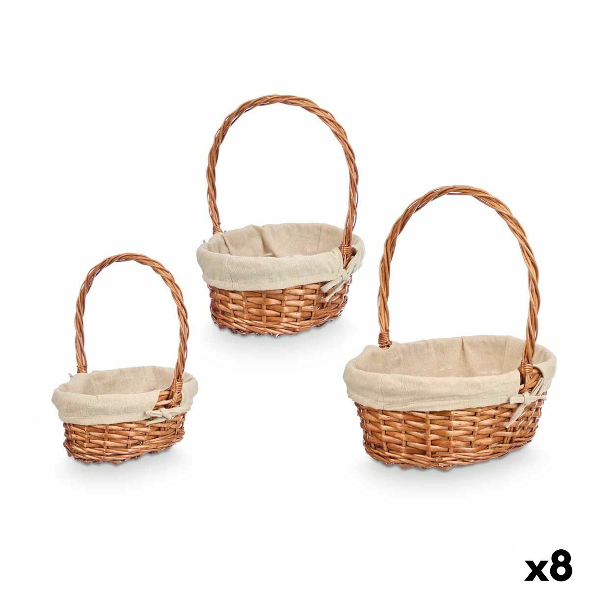 Organisateur de maquillage Kipit HX31275S/3 Polyester osier Tissu 50 % coton 34 x 39,5 x 30 cm 34 x 40 x 30 cm 3 Pièces