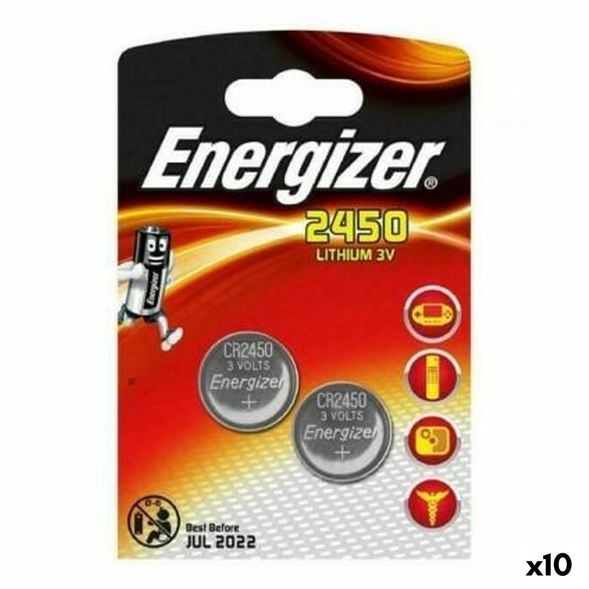 Afbeeldingen van Lithium Button Batteries Energizer 3 V CR2450 (10 Units)