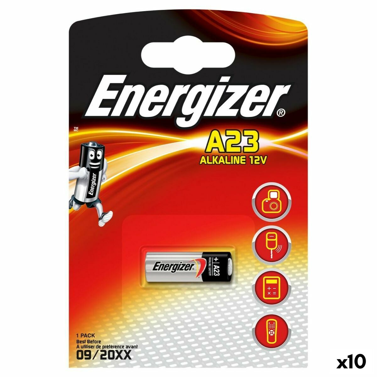 Afbeeldingen van Alkaline Batteries Energizer 12 V LR23A (10 Units)