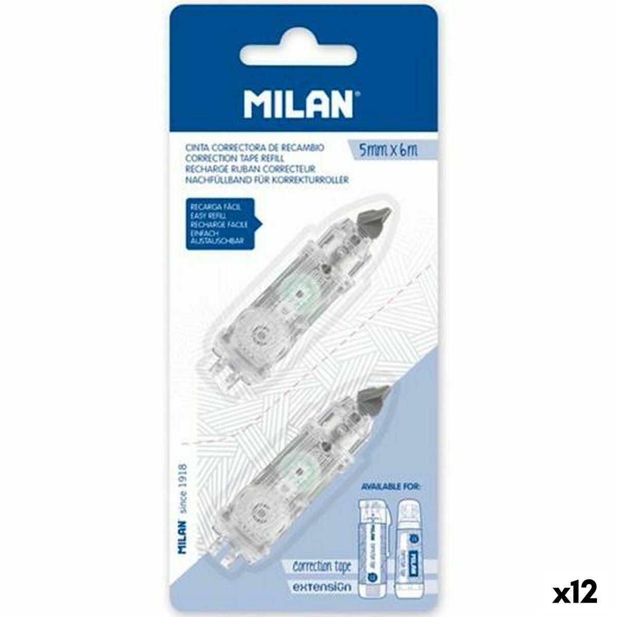 διορθωτική Ταινία Milan (2 Τεμάχια) (12 Μονάδες)