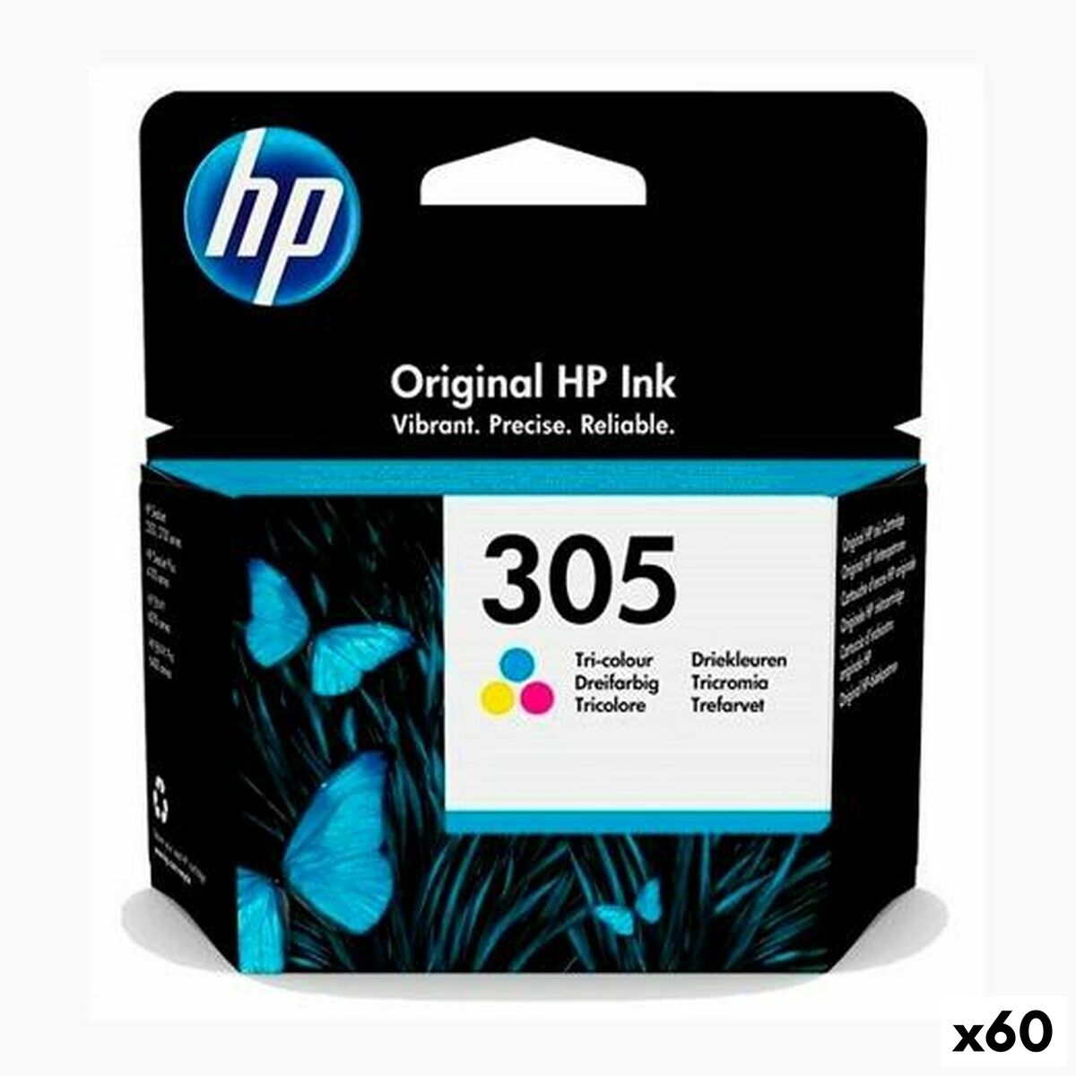 Cartouche d'encre originale HP Nº 305 Tricolore (60 Unités)