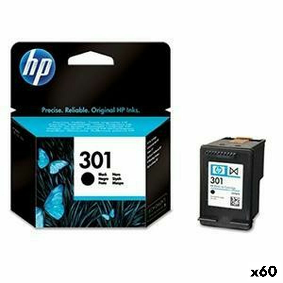 Cartouche d'encre originale HP DESKJET 1050, 2050, 2050S -Nº301- Noir (60 Unités)
