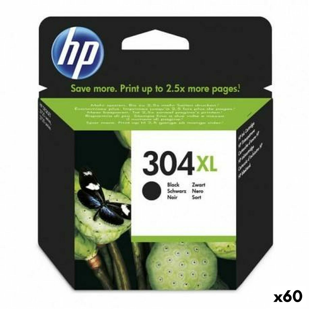 Cartouche d'encre originale HP Nº304XL Noir (60 Unités)