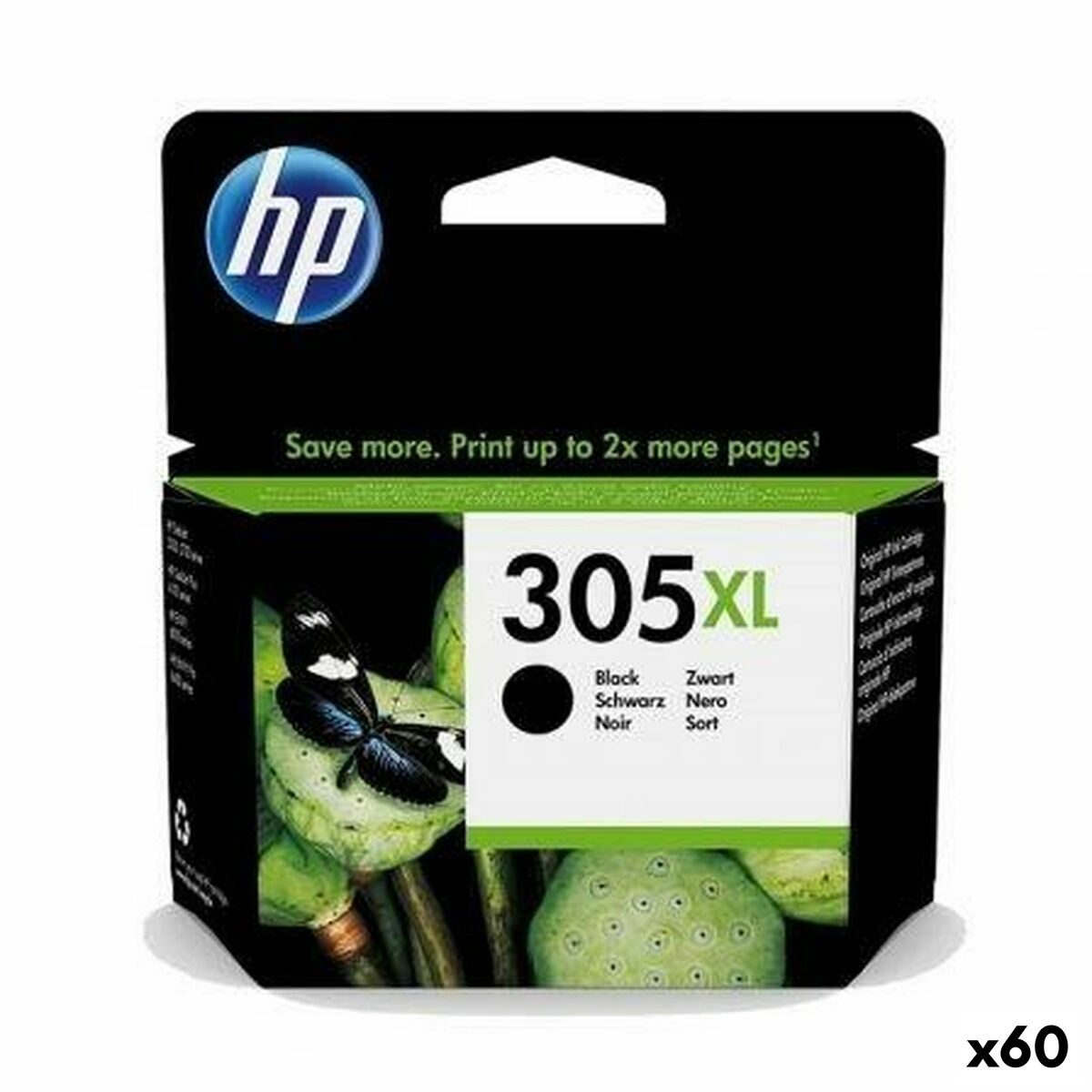 Cartouche d'encre originale HP 305XL Noir (60 Unités)