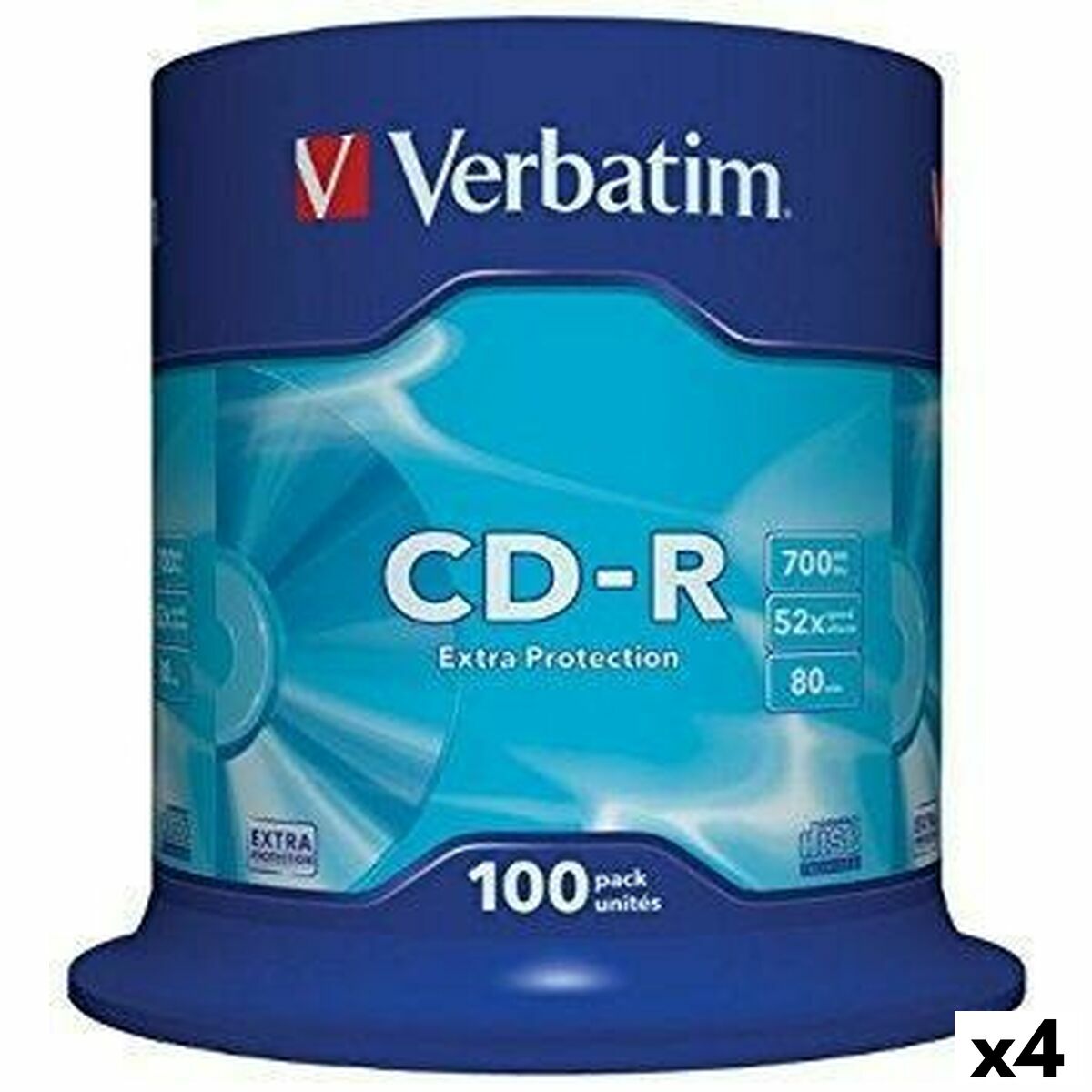 Afbeeldingen van CD-R Verbatim Extra Protection 700 MB 52x 100 Pieces (4 Units)