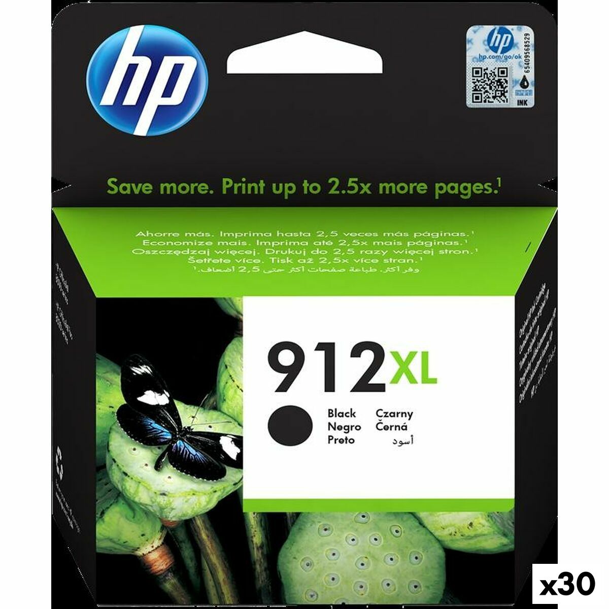 Cartouche d'encre originale HP 912XL Noir (30 Unités)