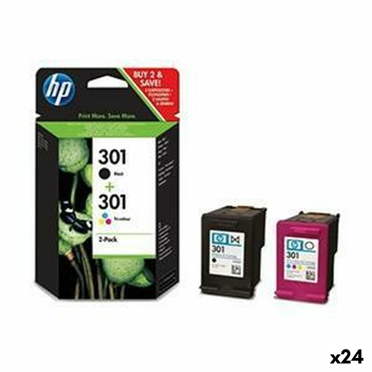 Cartouche d'encre originale HP 301 Jaune (24 Unités)