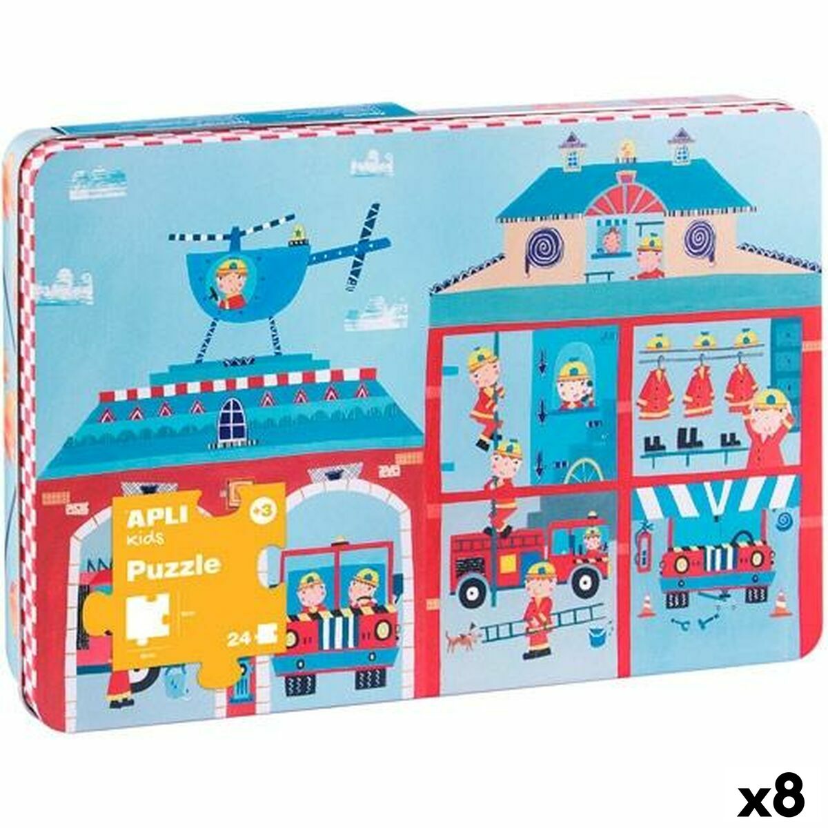 Puzzle Apli 48 x 32 cm Sapeur-pompier 24 Pièces (8 Unités)