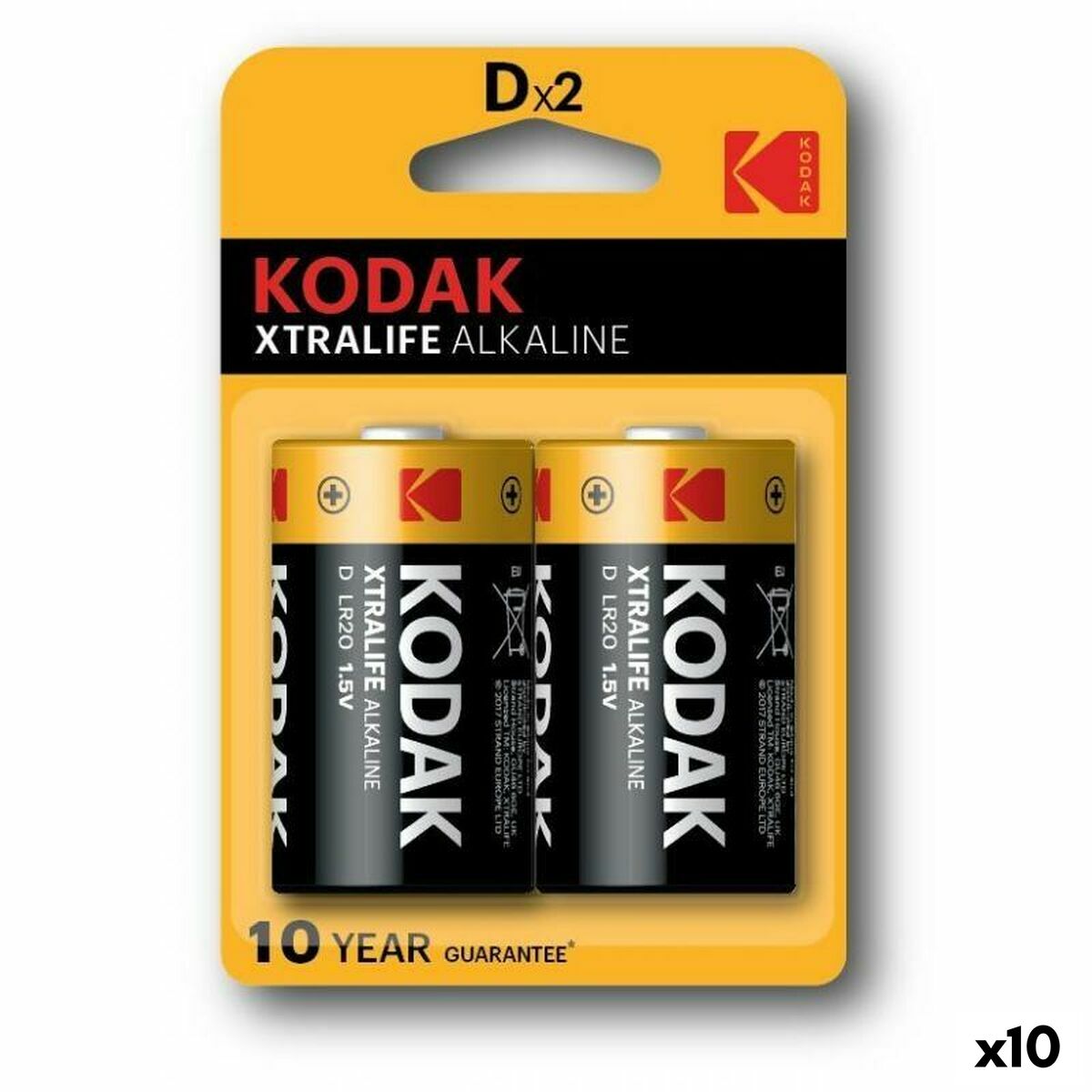 Alkaline Batteries Kodak 1,5 V LR20 (10 Units) Picture of Alkaline Batteries Kodak 1,5 V LR20 (10 Units)