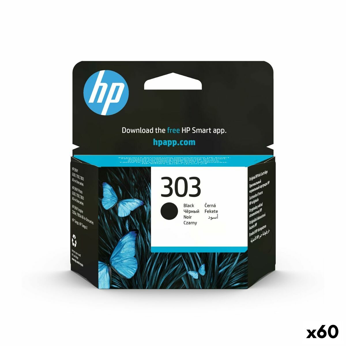 Cartouche d'encre originale HP ENVY PHOTO 6230,7130,7134,7830 -Nº 303 Noir (60 Unités)
