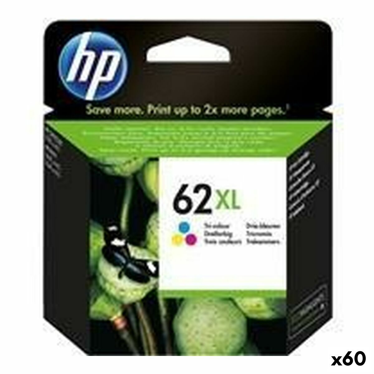 Afbeeldingen van Original Ink Cartridge HP Nº 62 XL Tricolour (60 Units)