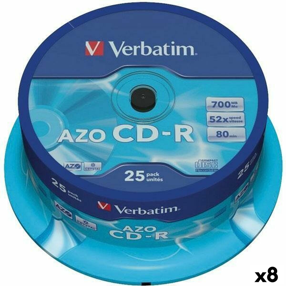 Afbeeldingen van CD-R Verbatim Azo 700 MB 52x 25 Pieces (8 Units)
