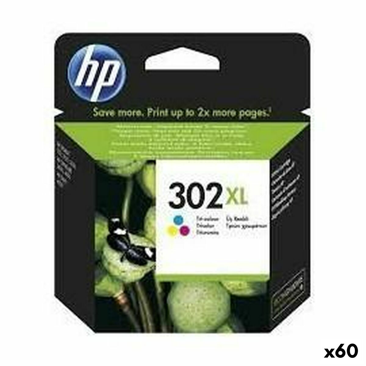 Cartouche d'encre originale HP 302XL Tricolore (60 Unités)