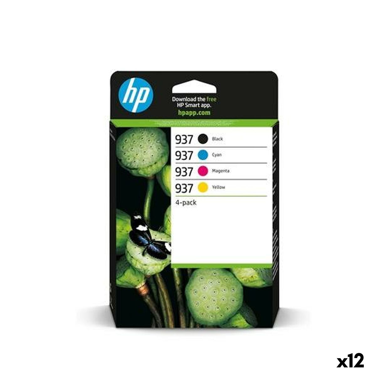 Imagen de Original Ink Cartridge HP Yellow Blue Black Magenta (12 Units)