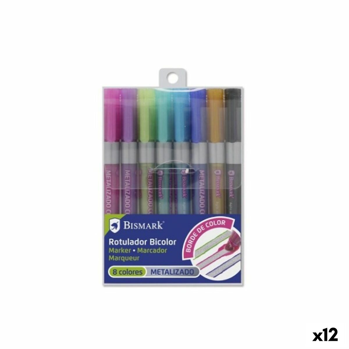 Σετ Μαρκαδόροι Bismark BICOLOR Πολύχρωμο 8 Τεμάχια (12 Μονάδες)