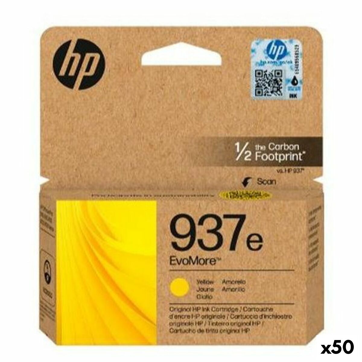 Afbeeldingen van Original Ink Cartridge HP Nº 937E Yellow (50 Units)