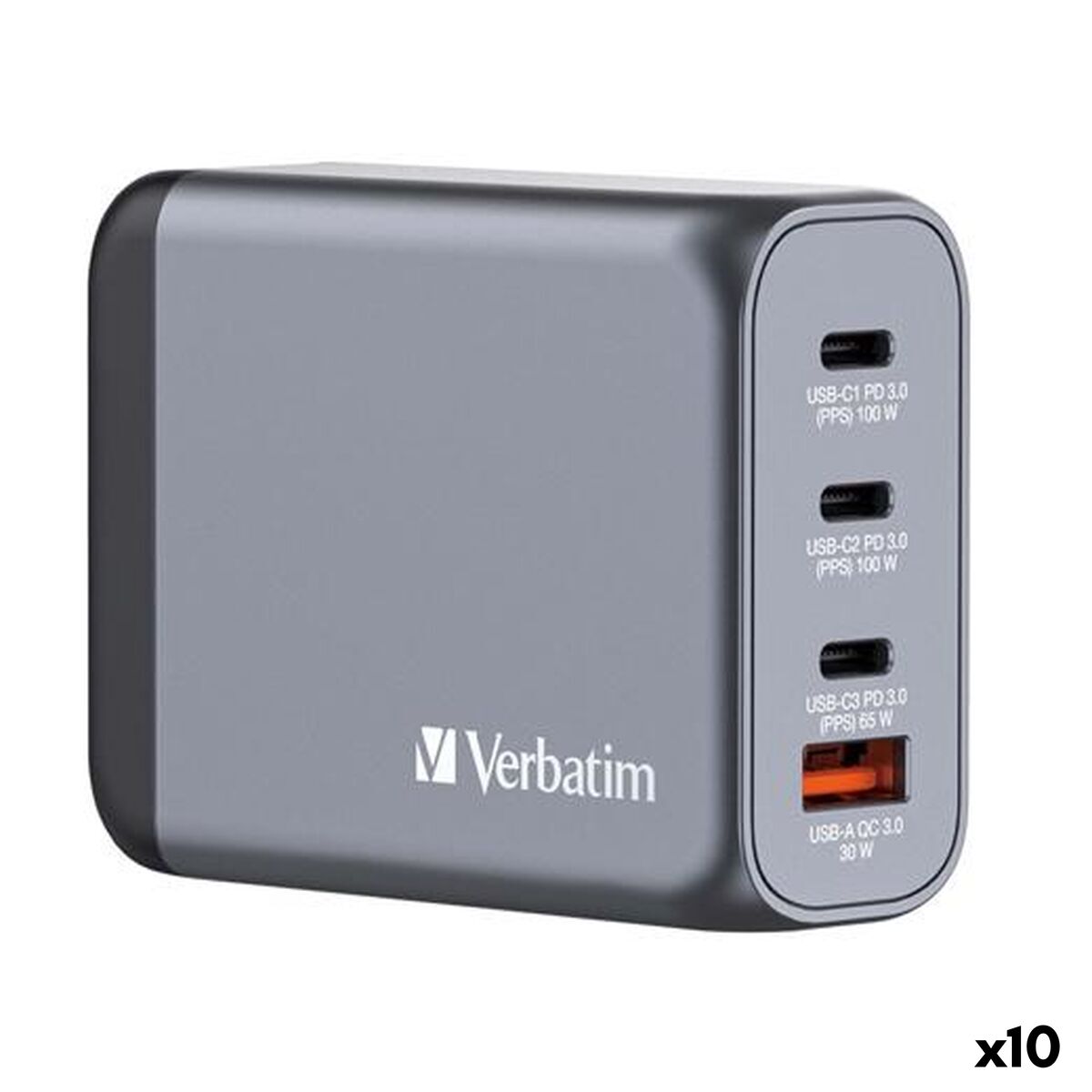 Wall Charger Verbatim GNC-100 Black 100 W (10 Units) Picture of Wall Charger Verbatim GNC-100 Black 100 W (10 Units)