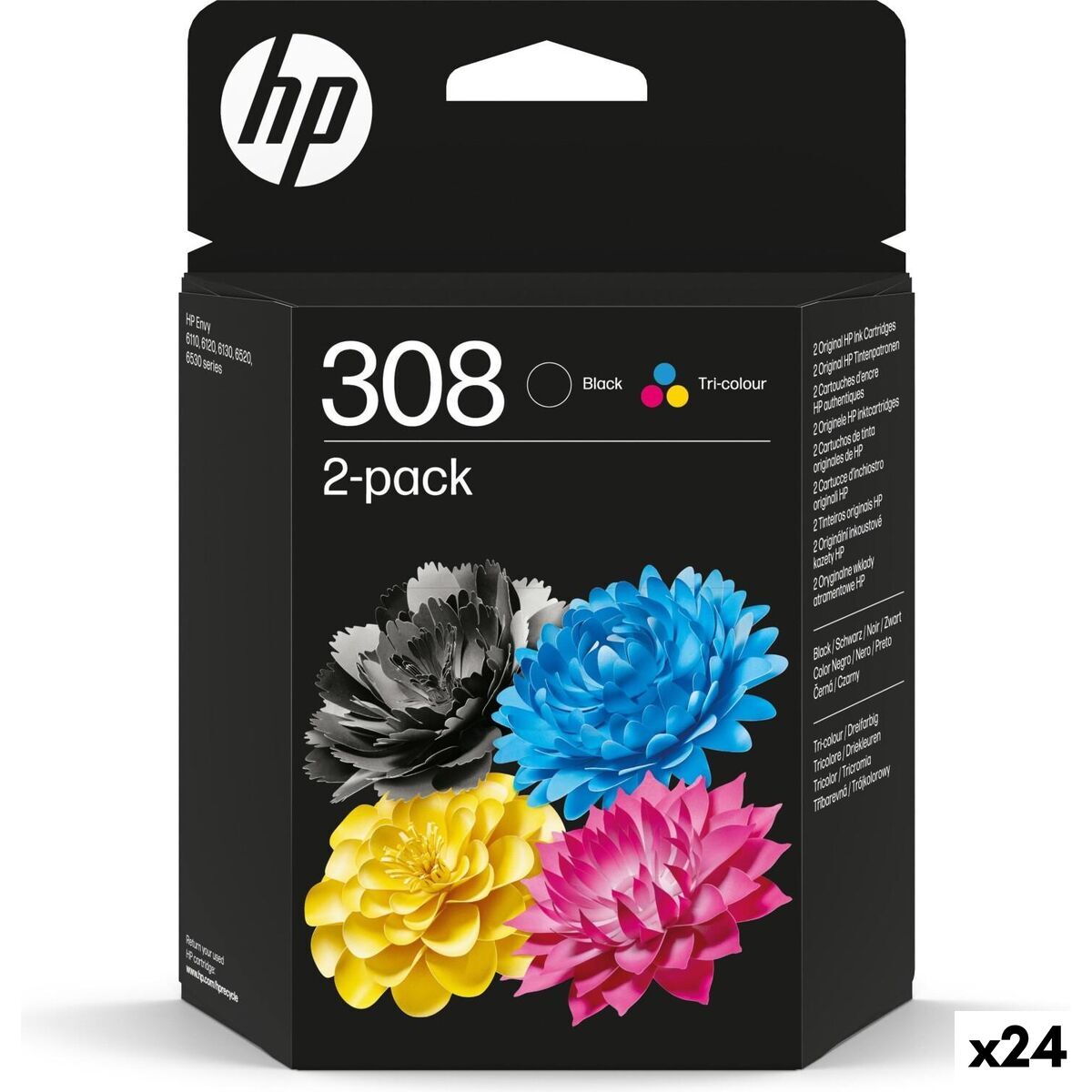 Imagen de Original Ink Cartridge HP Nº 308 Yellow Blue Black Magenta (24 Units)