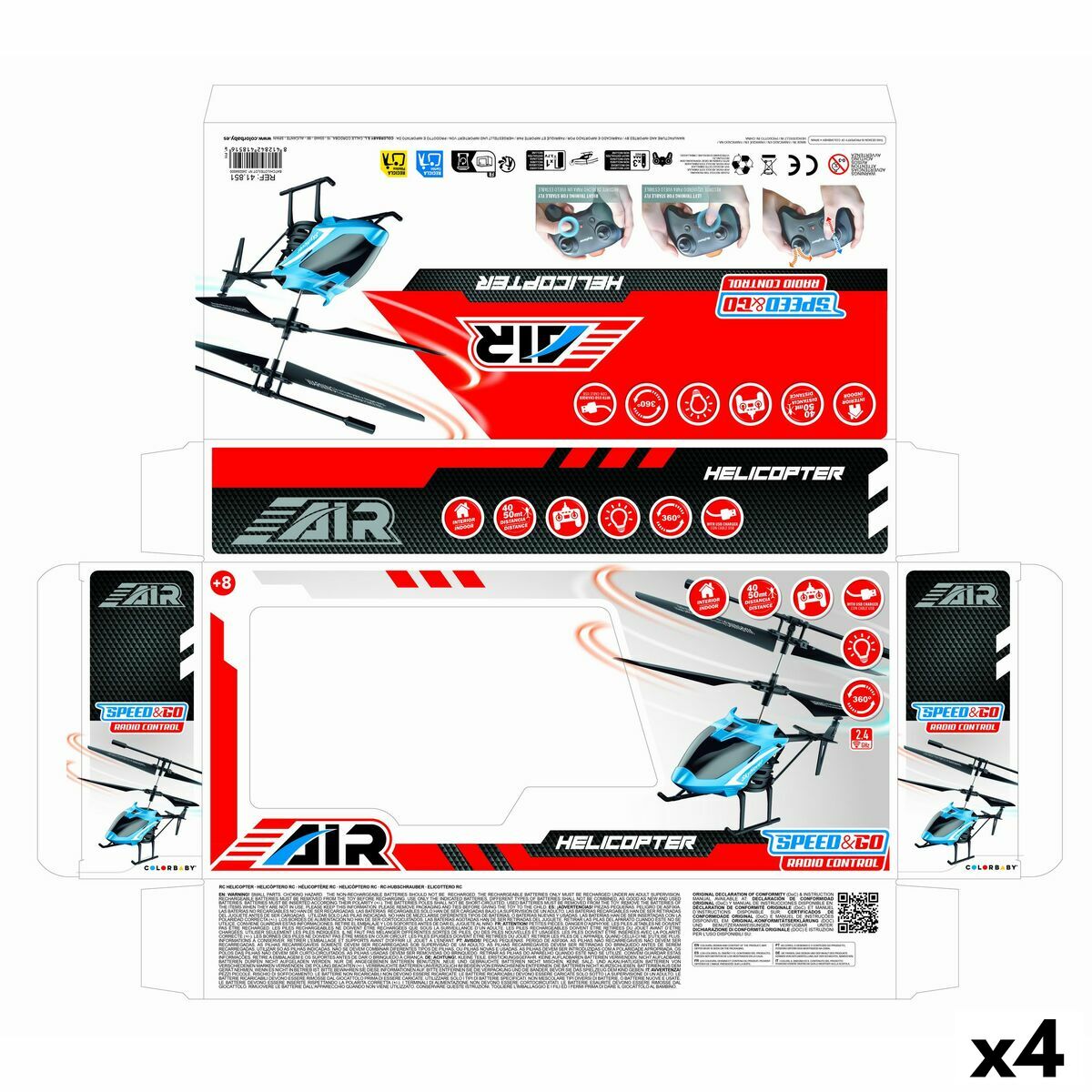 Afbeeldingen van Radio control Helicopter Colorbaby (4 Units)