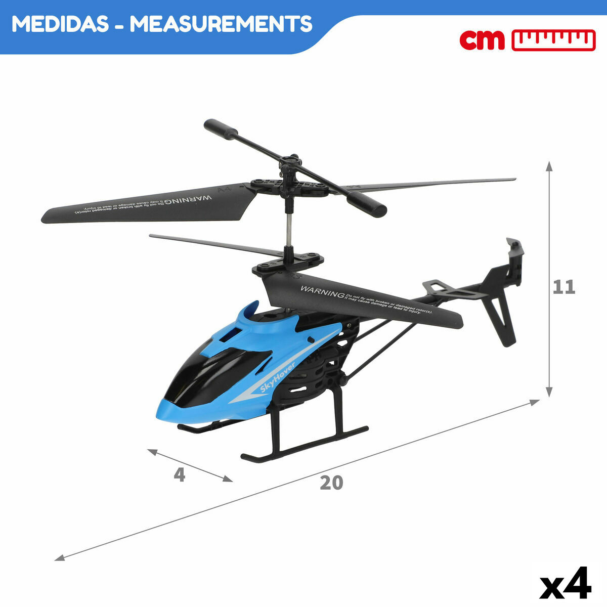 Afbeeldingen van Radio control Helicopter Colorbaby (4 Units)