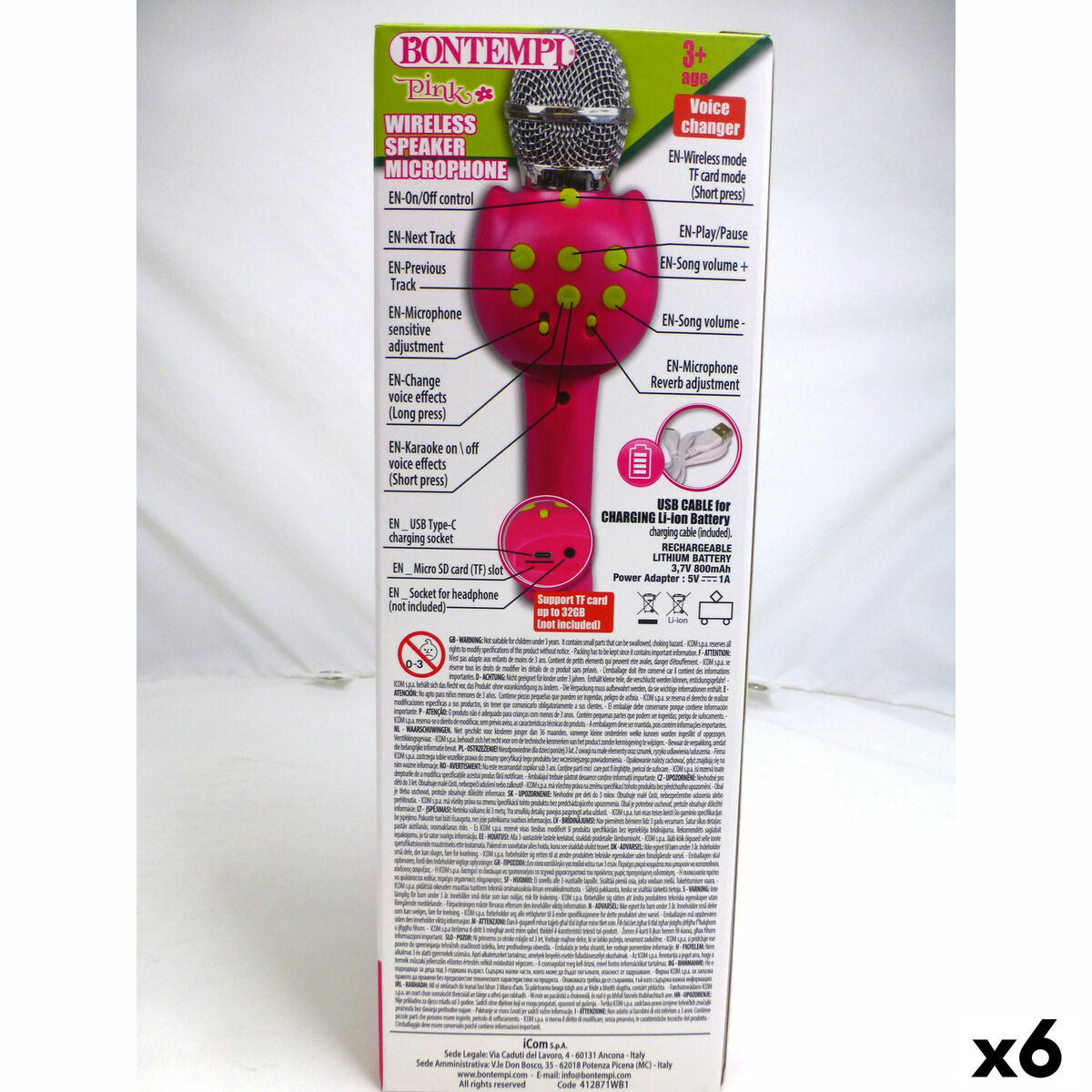 Mikrofonem Karaoke Bontempi 6 Sztuk