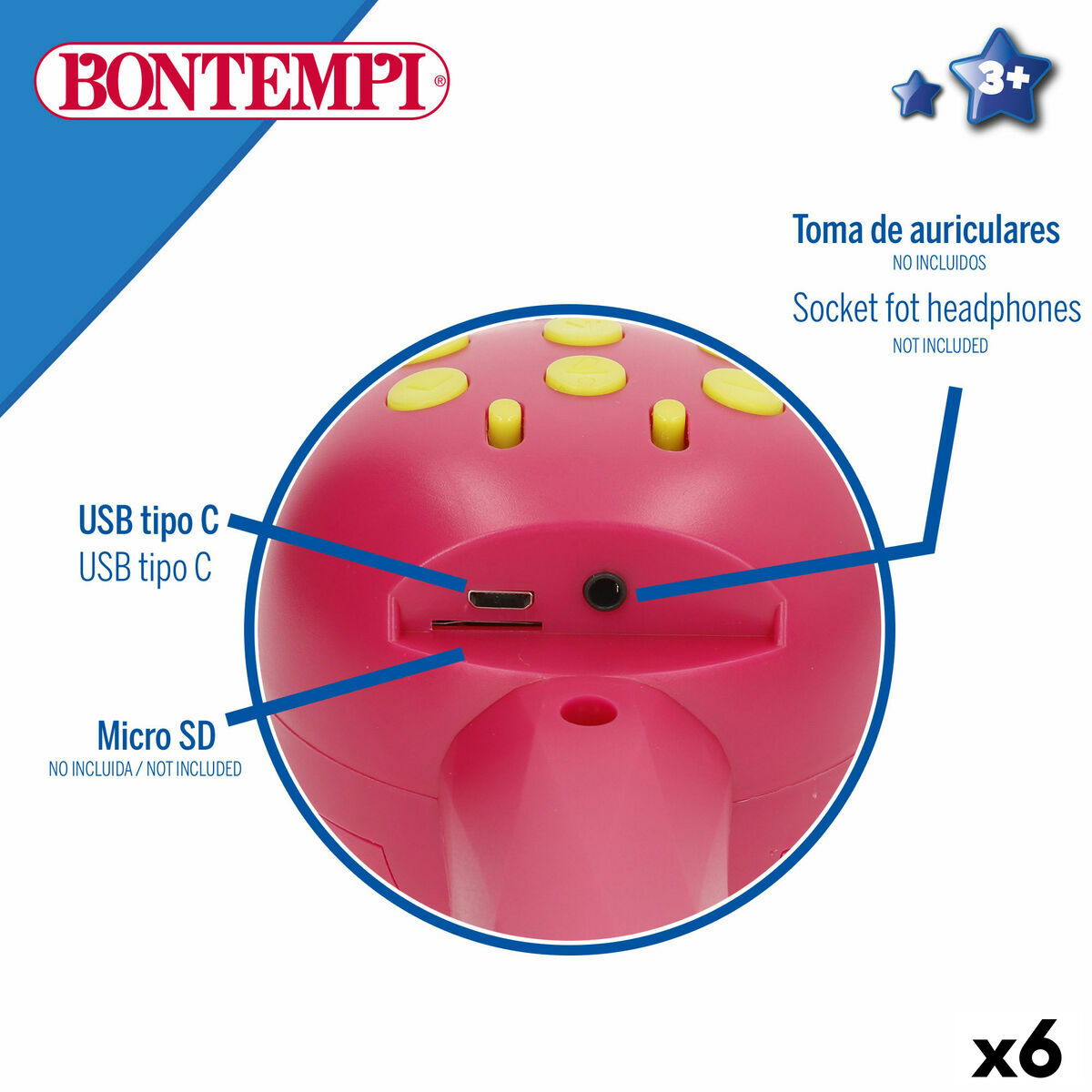 Mikrofonem Karaoke Bontempi 6 Sztuk