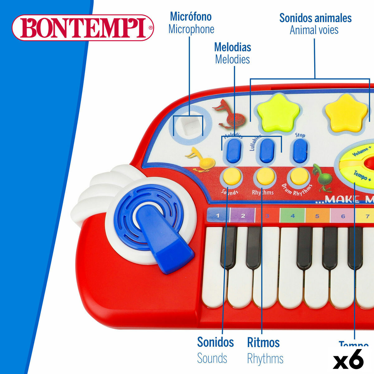 Pianino Elektroniczne Bontempi 38 x 18 x 17 cm (6 Sztuk)