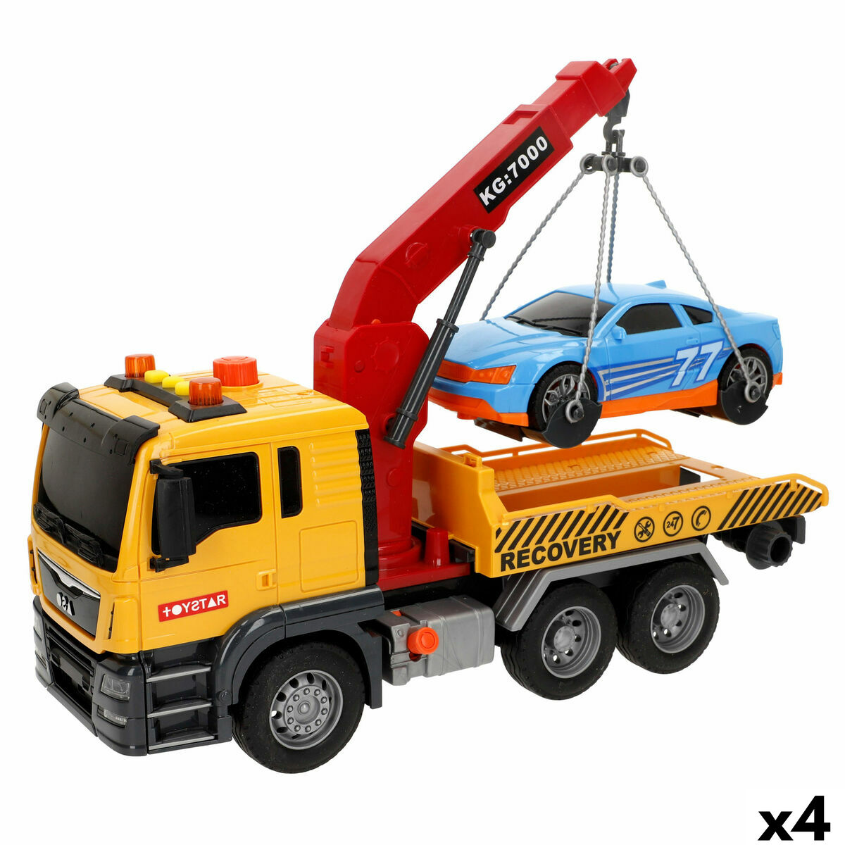 Φορτηγό με Γερανό Speed & Go 33 x 23 x 12 cm (4 Μονάδες)