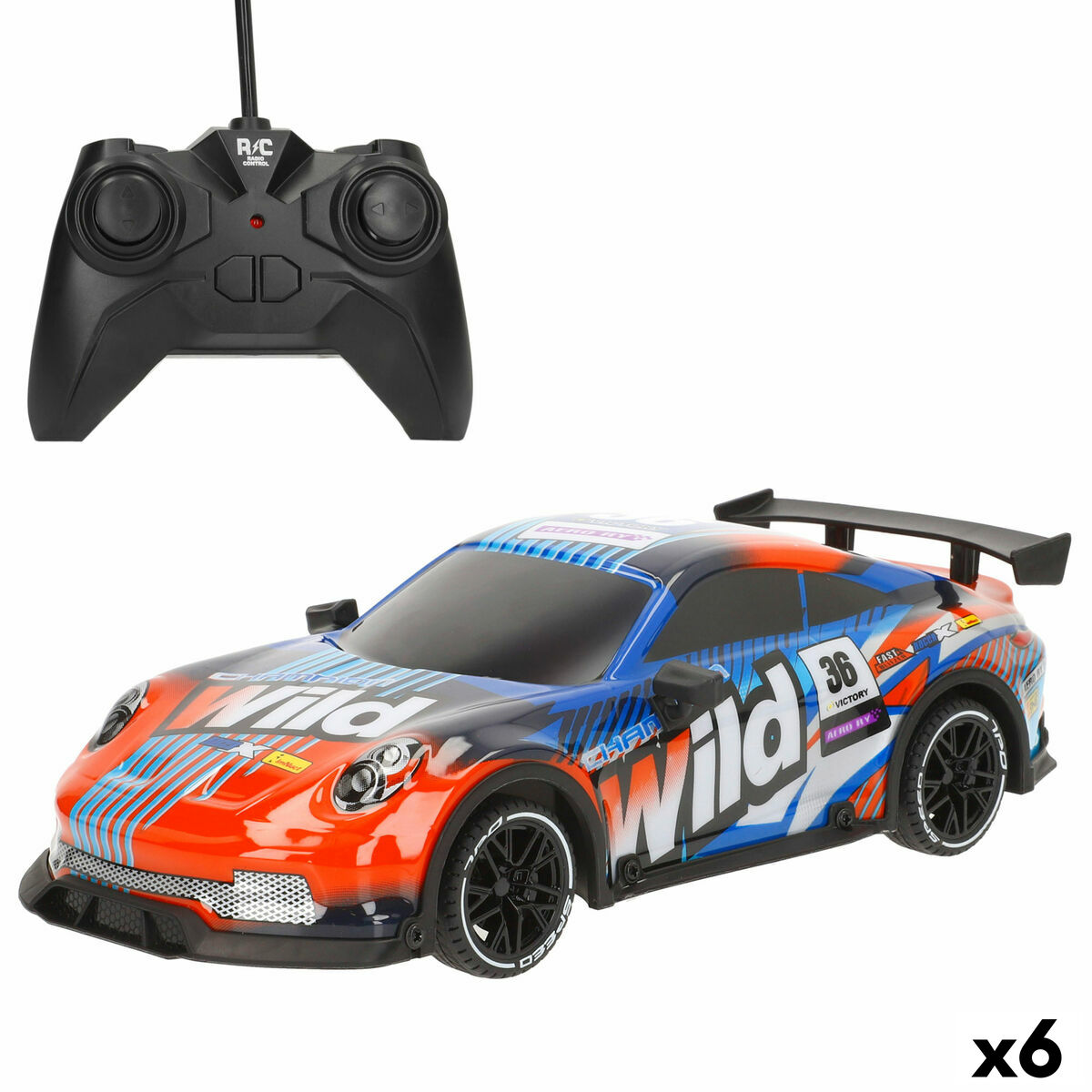 Voiture Télécommandée Colorbaby 1:18 27 x 7 x 11 cm (6 Unités)