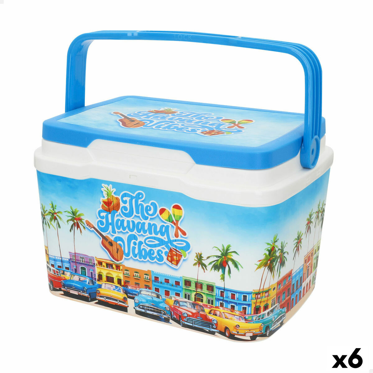 Φορητό Ψυγείο με Σκληρή Κατασκευή Aktive 5 L 28 x 19 x 21 cm Μπλε (x6)